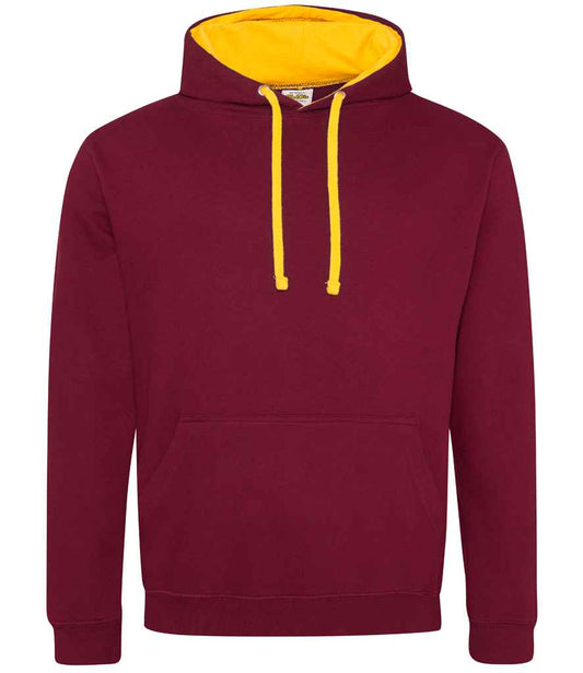 Unisex Contrast Hoodie [Colour - Burgundy/Gold] Front