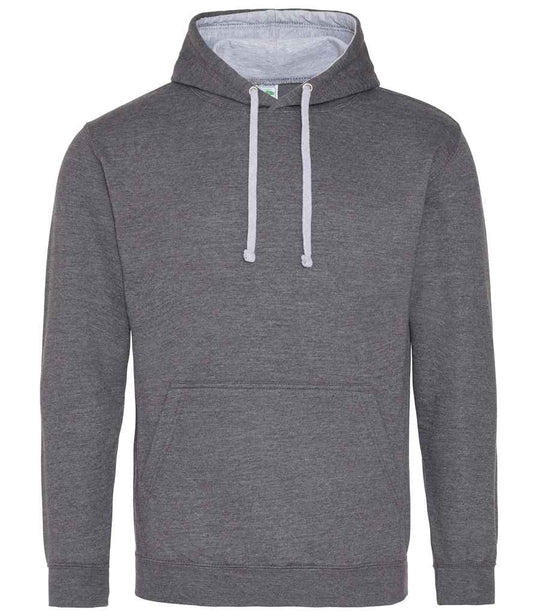 Unisex Contrast Hoodie [Colour - Charcoal/Heather Grey] Front