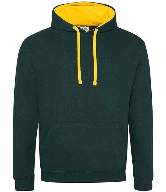 Unisex Contrast Hoodie [Colour - Forest Green/Gold] Front