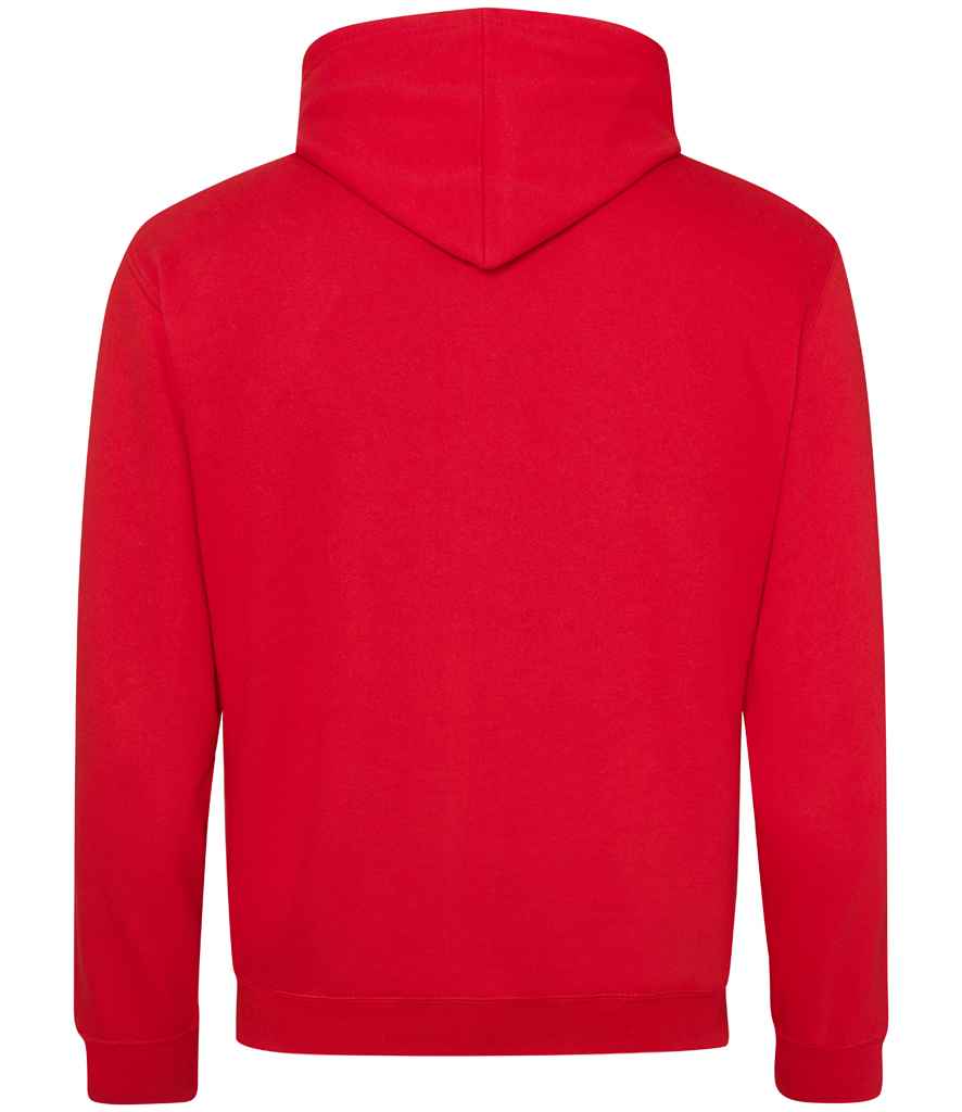 Unisex Contrast Hoodie [Colour - Fire Red/Arctic White] Back
