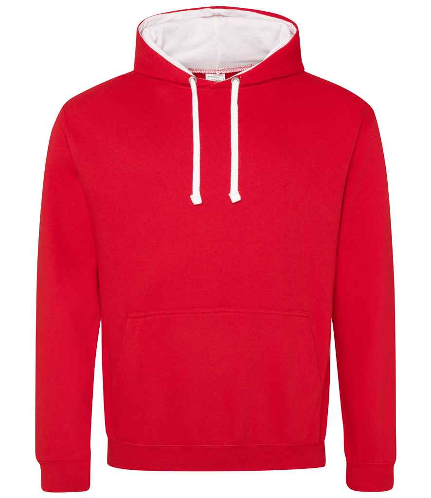 Unisex Contrast Hoodie [Colour - Fire Red/Arctic White] Front
