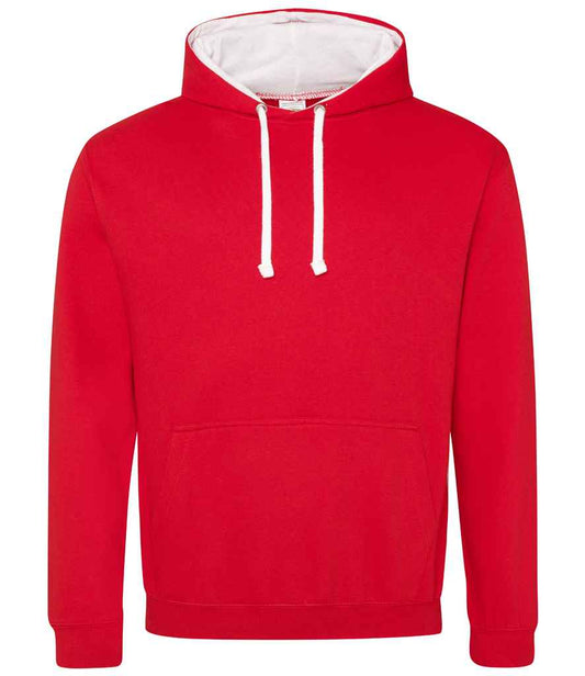 Unisex Contrast Hoodie [Colour - Fire Red/Arctic White] Front