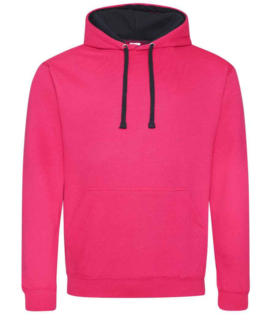 Unisex Contrast Hoodie [Colour - Hot Pink/French Navy] Front