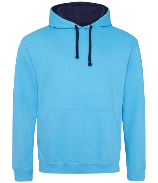 Unisex Contrast Hoodie [Colour - Hawaiian Blue/Oxford Navy] Front