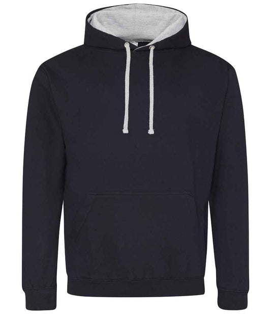 Unisex Contrast Hoodie [Colour - New French Navy/Heather Grey] Front