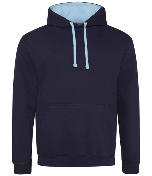 Unisex Contrast Hoodie [Colour - New French Navy/Sky Blue] Front