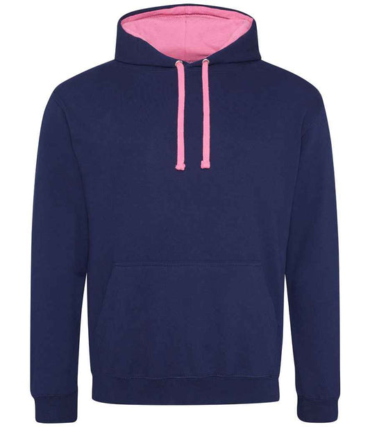 Unisex Contrast Hoodie [Colour - Oxford Navy/Candyfloss Pink] Front