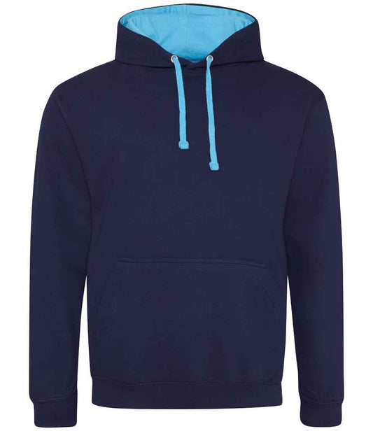 Unisex Contrast Hoodie [Colour - Oxford Navy/Hawaiian Blue] Front